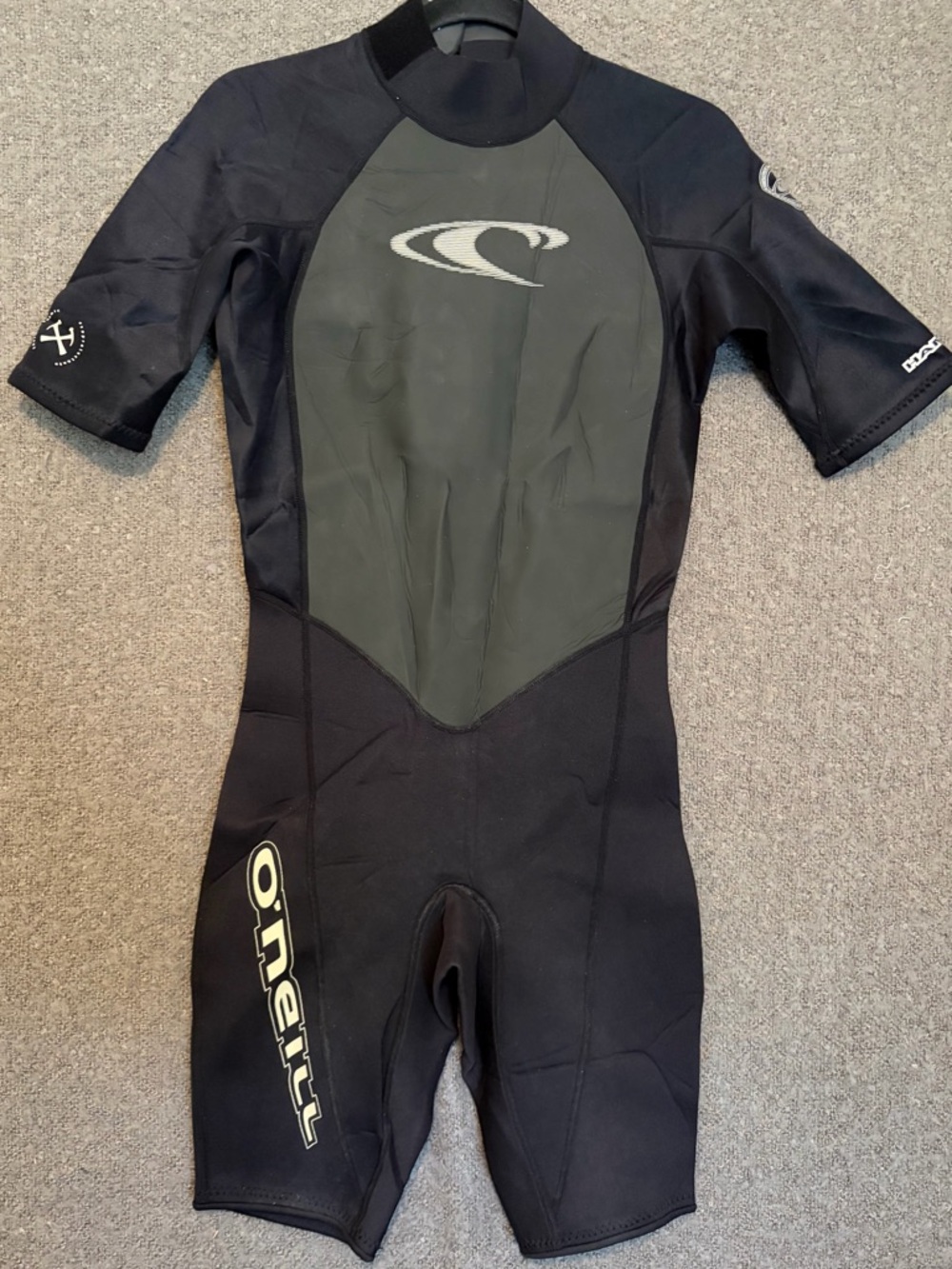 O'Neill Black and Dark Gray Kids Short Sleeve Wetsuit One Piece